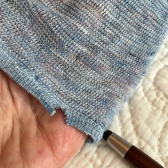 Eileen Fisher Asymmetrical Top Women’s Large Italian Blue Lagenlook Coastal Flaw - Picture 15 of 16